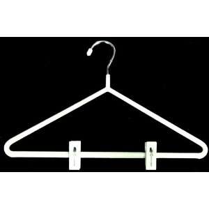  Hangers  White Plastic Covered Chrome Blouse Suit Hanger 