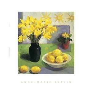  Daffodils And Bowl Of Lemons Poster Print