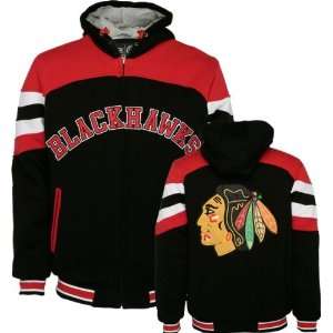  Chicago Blackhawks Full Zip Hooded Transitional Jacket 