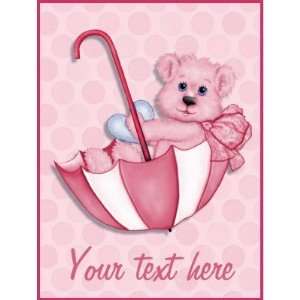  Umbrella Bear Polka Dot Baby   Pink Postage Stamps: Office 