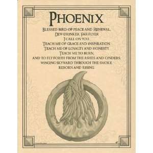  Fiery Phoenix Rise From the Ashes Parchment Poster 