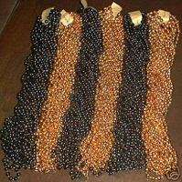 216 Orange Black Mardi Gras Beads Halloween Necklace  