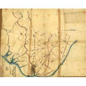    1861 Civil War map Landowners, Virginia, Fairfax: Home & Kitchen