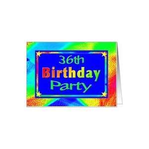    36th Birthday Party Invitation Bright Lights Card: Toys & Games