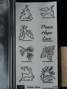 Stampin up Stamp set Holiday Minis 8 pc 2002 NEW un  mounted Christmas 