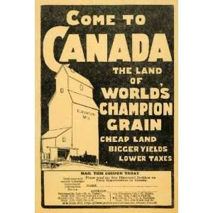 1927 Ad Canada Farm Land Real Estate Grain Agriculture   Original 