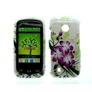 Purple Flower with Green Wave Snap on Hard Protective Cover Case for 