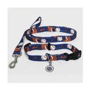  New York Mets Dog Collar & Leash Set