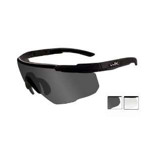 WILEY X Saber Advanced Sunglasses, Smoke Grey/Clear Lens, Matte Black 