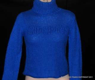   JEANS TURTLENECK LOGO SWEATER ELECTRIC BLUE JUNIORS SMALL NWT  