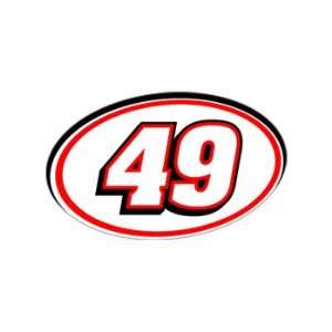  49 Number   Jersey Nascar Racing Window Bumper Sticker 