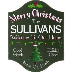  Personalized Merry Christmas Sign: Home & Kitchen
