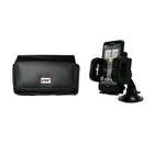 EMPIRE for HTC EVO 3D Leather Side Case Pouch+Car Mount Phone Holster 