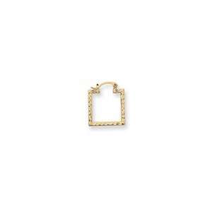 14K Yellow Gold Diamond Cut Square Earrings 0.7in long 17.78mm wide 1 