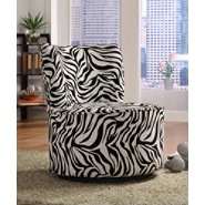 Oxford Creek Round Swivel Chair in Zebra Print at 