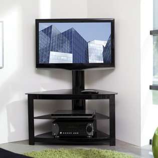 OmniMount Elements 38 Flat Panel TV Stand with Shelves in Black at 