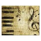   Rectangular of Grunge Music with Piano Keys Treble Clef and Notes