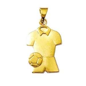   Gold Plated Football Soccer Ball Shirt Jersey & Short Pendant: Jewelry