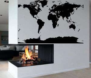 Big Global Atlas World Map Vinyl Wall Art Decal Sticker  