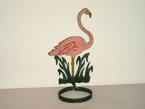 Vintage 10 Metal Flamingo Flower Pot Hanger Holder wall mount  