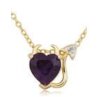   Gold Over Sterling Silver African Amethyst Devil In Disguise Pendant