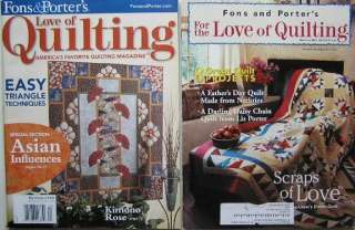 FONS & PORTER LOVE of QUILTING SEW MANY QUILTS MAGAZINE PATTERN LOT 