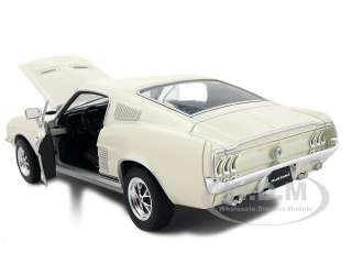 Brand new 124 scale diecast car model of 1967 Ford Mustang GT Cream 