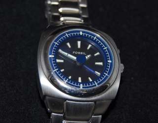 Authentic Fossil Blue Dial Stainless Mens Watch JR 8656  