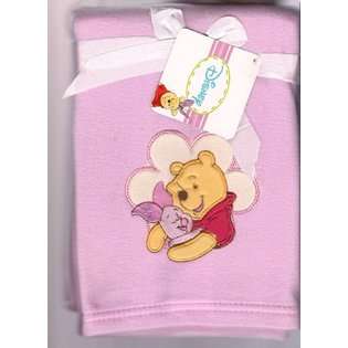   Winnie the Pooh and Piglet Pink Baby Fleece Blanket 
