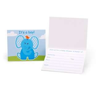 BY  Lets Party By Blue Elephants Baby Shower Invitations at 
