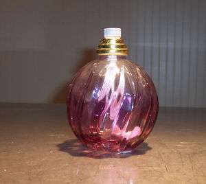 Purple Swirl Glass Oil Lamp NWOT  