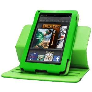  Degree Revolving Case with Multi Angle Stand for Kindle Fire   Green 