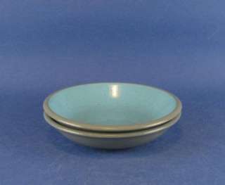 Vintage Harkerware Stone Blue Mist 2 Fruit Dessert Bowl  
