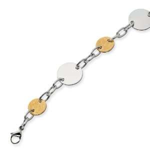   Chisel Stainless Steel Gold IP Plated Circle Bracelet Chisel Jewelry