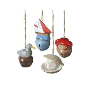  Sea Icon Jingle Bell Ornaments 4 Assorted Set of 8