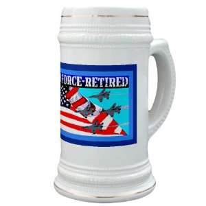   AIR FORCE RETIRED Jets Military Stein by  