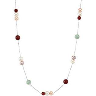   Pearl Jade Red Agate Necklace 6mm 7.5mm 8mm 6mm 36 Inches 