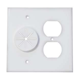 Midlite Products NEW Double Gang Cable Pass Through Wall Plate with 