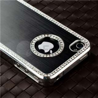 Luxury Diamond Hard Cover+Bling Case For iPhone 4 G 4S Silver+Pink 