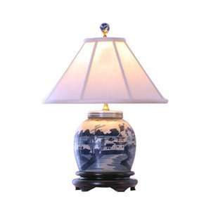  East Enterprises LPNJ088A White Jar Table Lamp, Blue