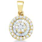 Showman Jewels 14k Yellow Gold Round & Baguette Diamond Cluster 
