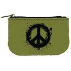 Carsons Collectibles Mini Coin Purse of Ink Blot Peace Sign Symbol
