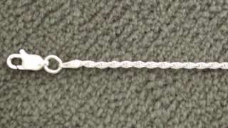 Sterling Silver Rope Diamond Cut Necklace Chain Italian  