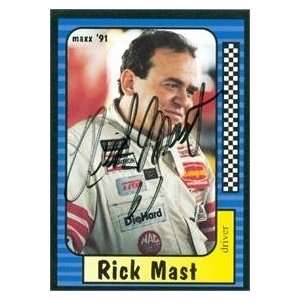 Rick Mast Autographed/Hand Signed Trading Card (Auto Racing) Maxx 1991