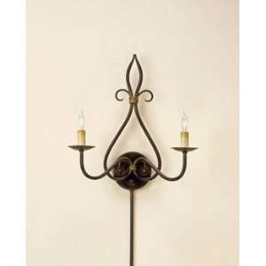 Currey and Company 5517 2 Light Icon Wall Sconce   Large, Old Iron/Old 