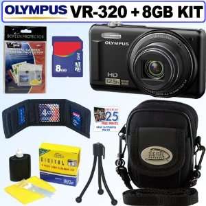  Olympus VR 320 14 MP Digital Camera (Black) + 8GB 