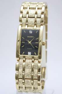 New Elgin Men Diamond Gold Dress Watch 24 mm x 33 mm FM486  