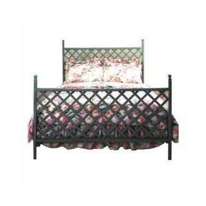  Grace Lattice Bed with Frame   Antique Bronze: Home 