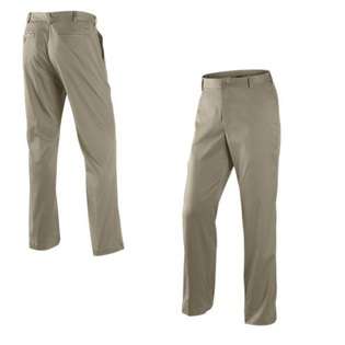 Nike Dri Fit Flat Front Tech Golf Pants   472532 235   Khaki   Size 