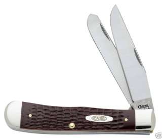 CASE XX KNIVES JIGGED BROWN TRAPPER KNIFE NEW #019  